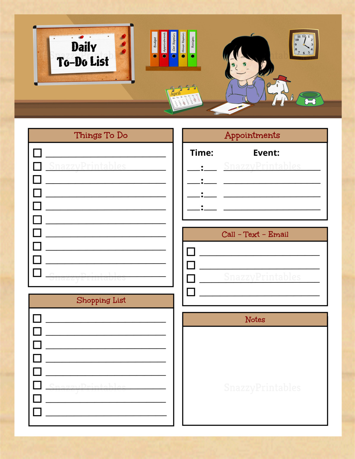 Daily To-Do List Printable - Instant Download PDF